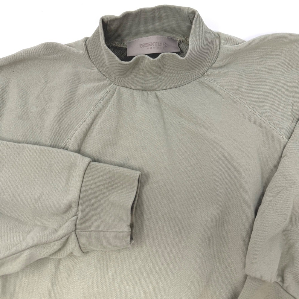Fear of God Essentials Mock Neck 3/4 Sleeve Sweatshirt Khaki Women's Small